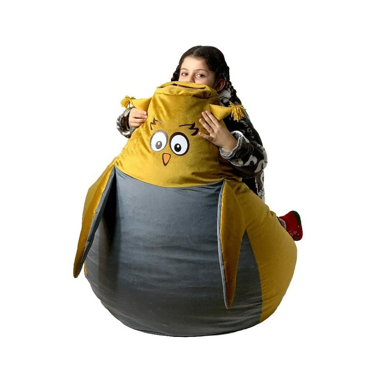 Puff GO GIFT Ouro Cinzento Oxford 105 x 80 cm